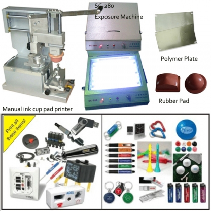 manual seal ink cup pad printing machine with uv exposure unit